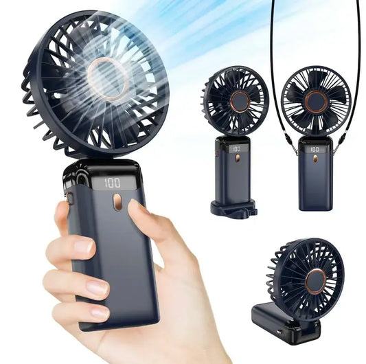 3IN 1 Hand Fan & 4000mAh Portable Fan,Mini, FoldableUSB Rechargeable, Ideal for Travel & Outdoor and Summer American Barn Furniture
