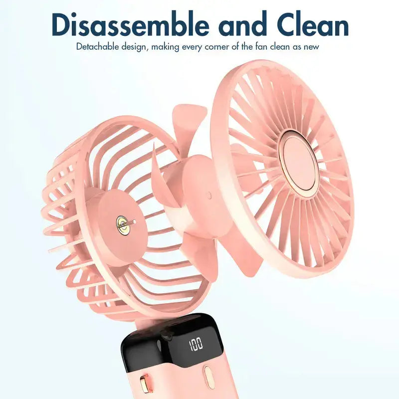 3IN 1 Hand Fan & 4000mAh Portable Fan,Mini, FoldableUSB Rechargeable, Ideal for Travel & Outdoor and Summer American Barn Furniture